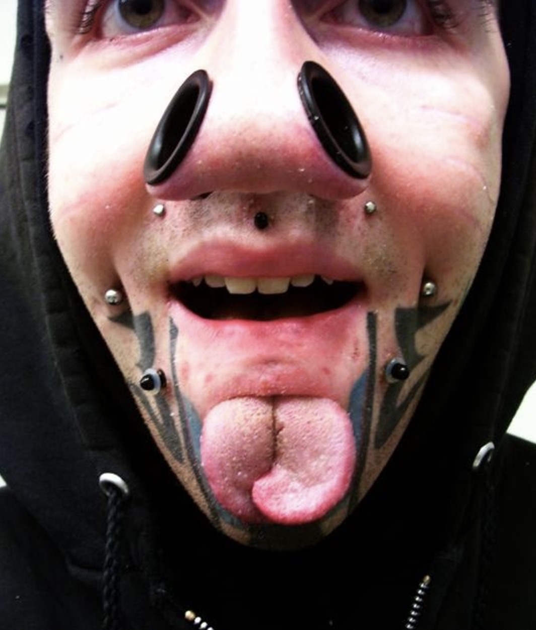 mouth hole piercing